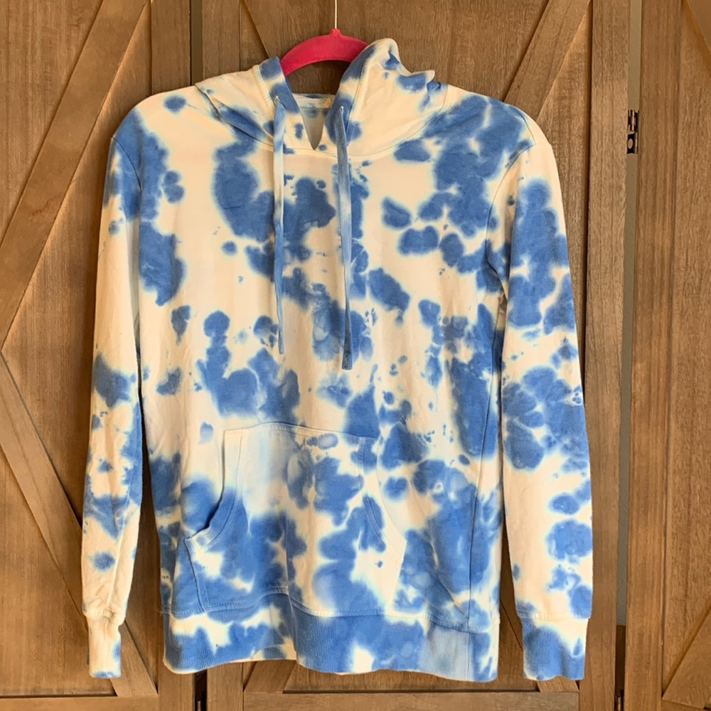 Jane & Delancey Lightweight Hoodie XS Blue White